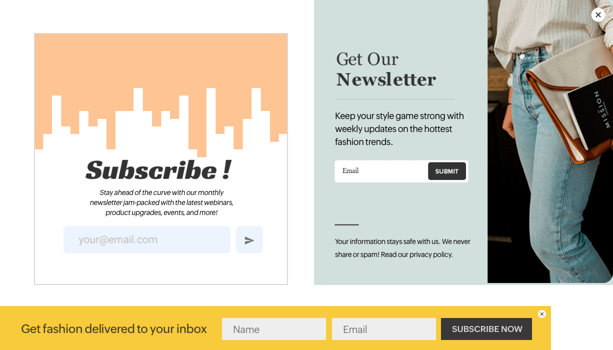 Attention-grabbing templates