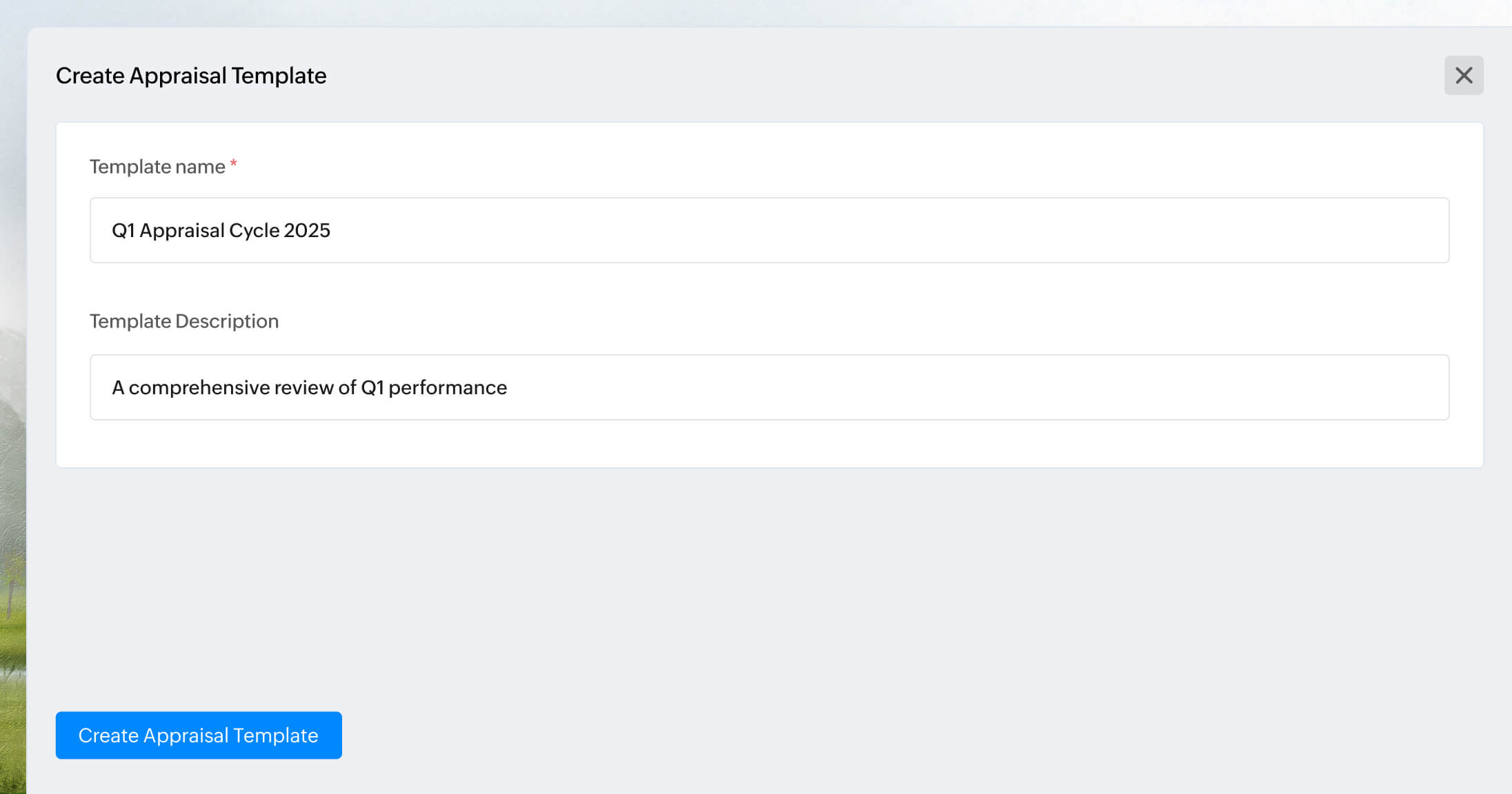 Customize performance appraisals