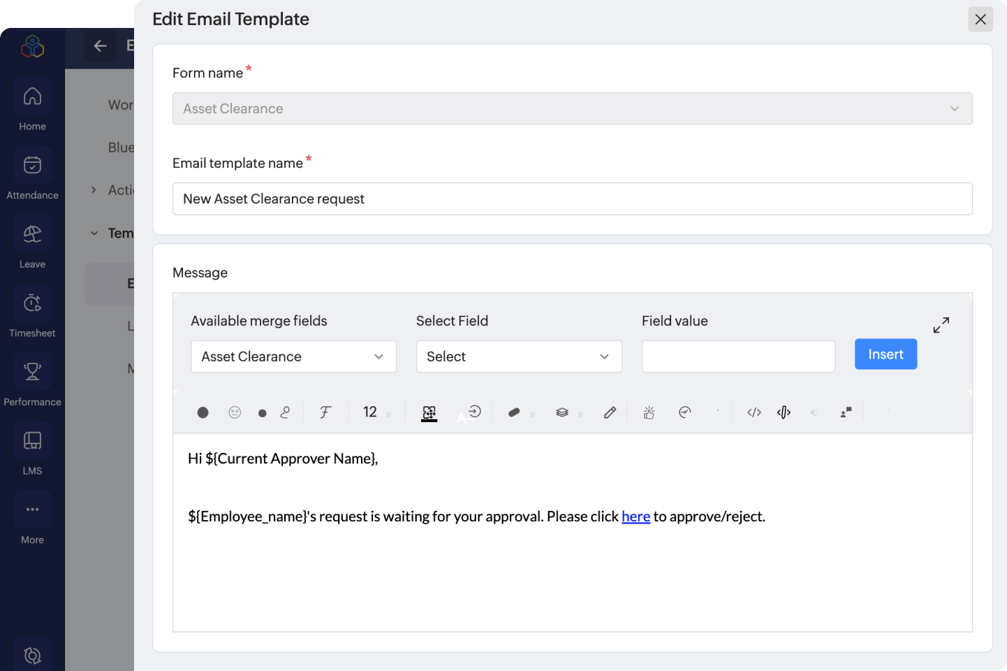 Email template