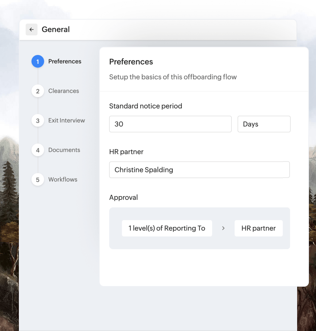 Exit workflow in Zoho People