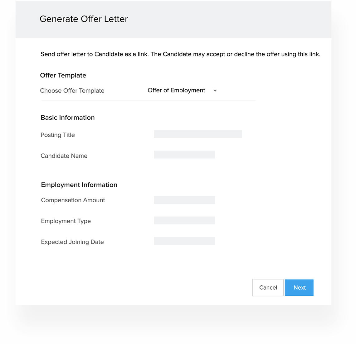 Offer letter management