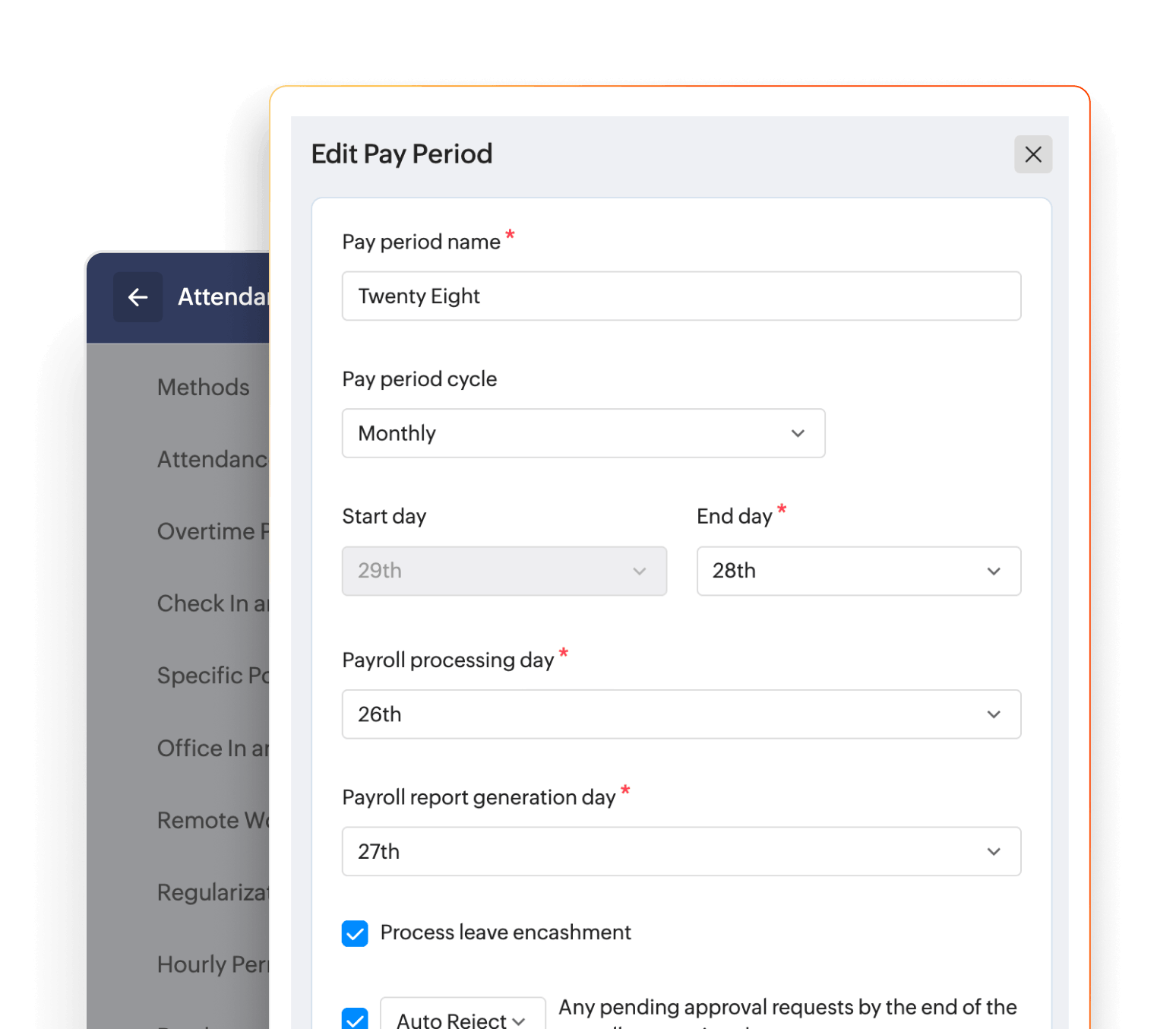Pay periods feature