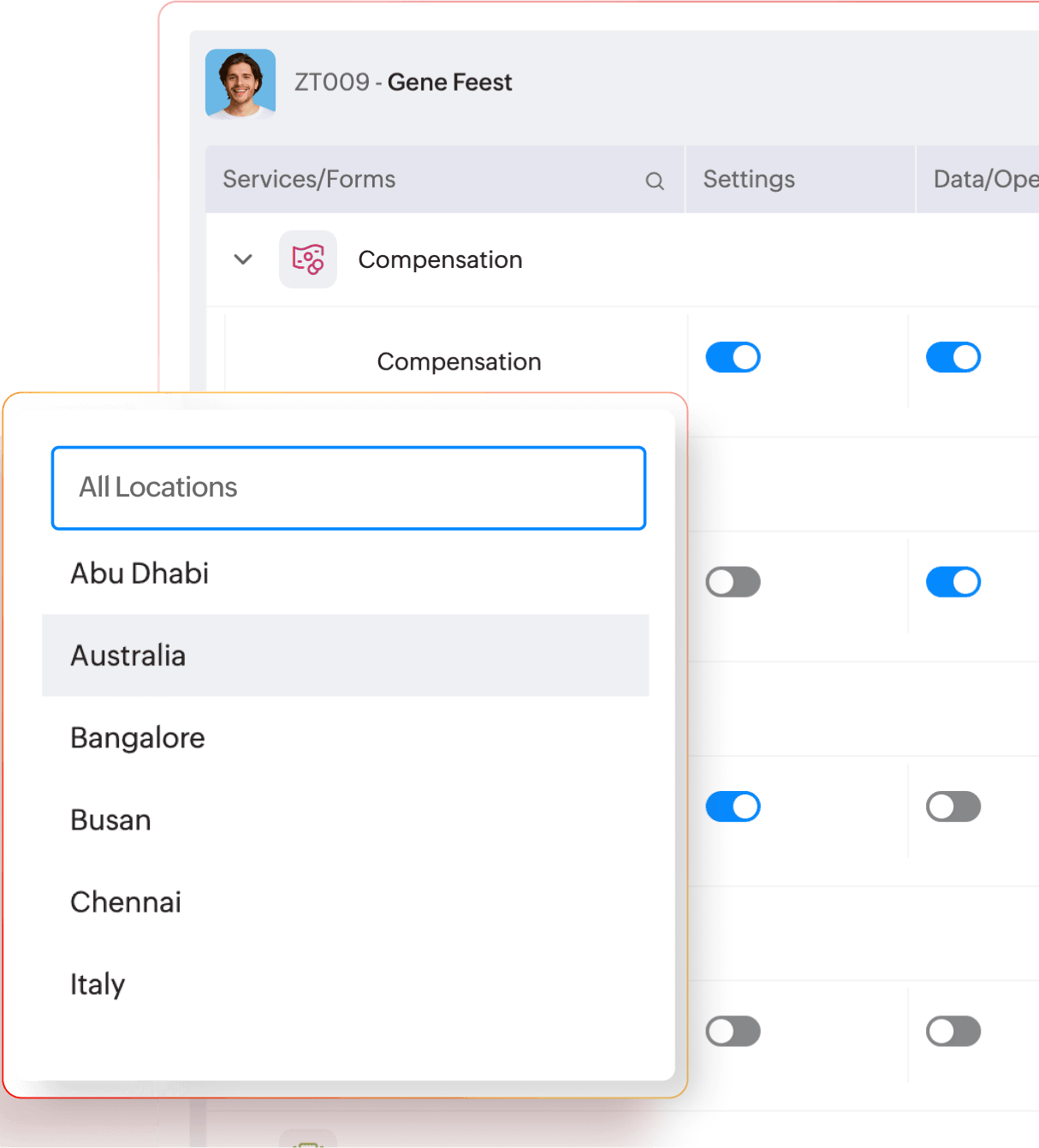 Access and permissions screenshot