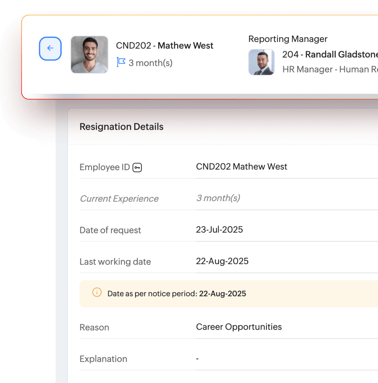 Employee offboarding process dashboard