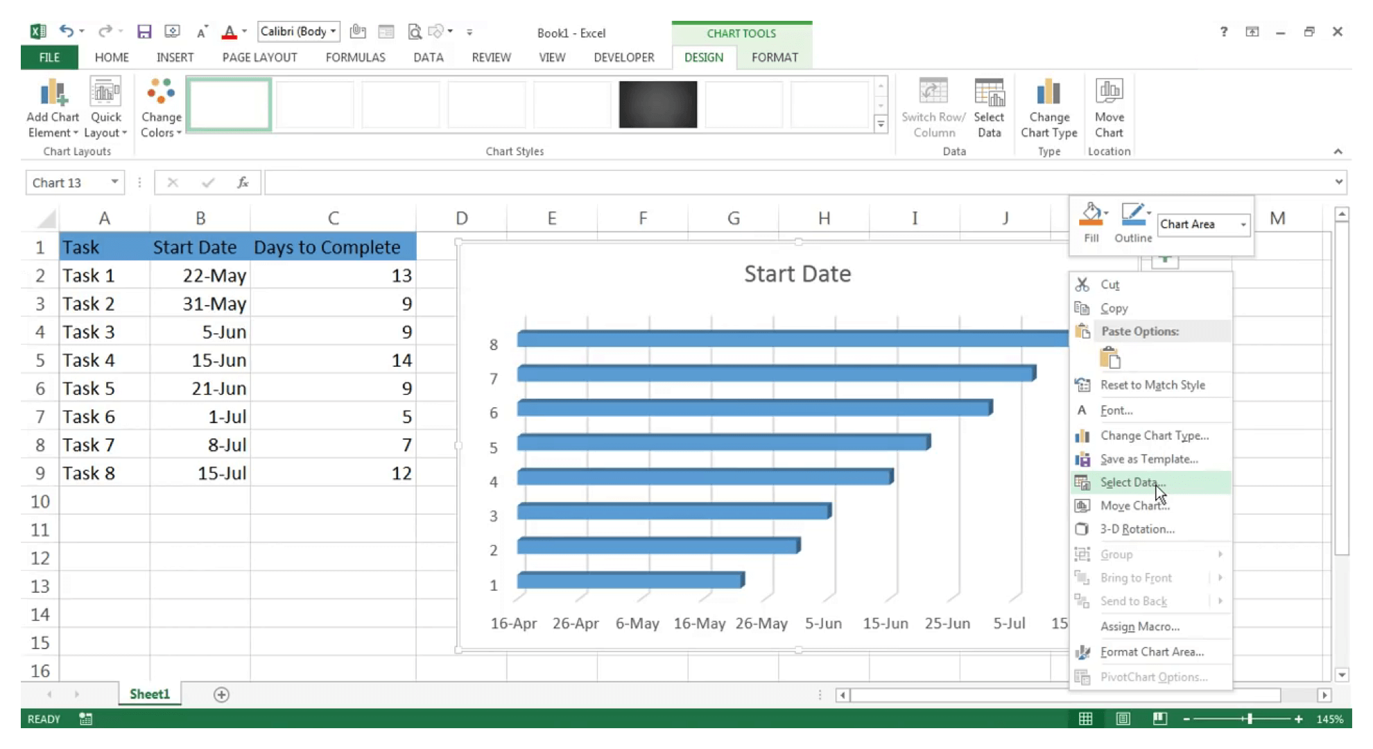 How to create a Gantt Chart