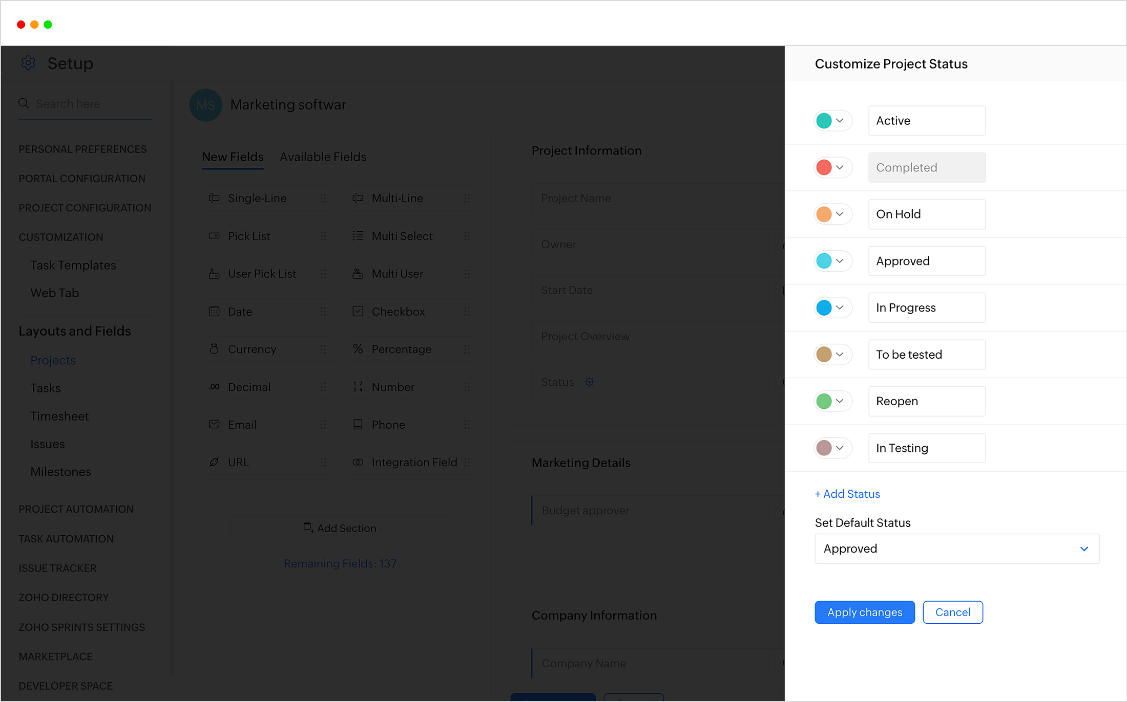 Track issues - Zoho Projects