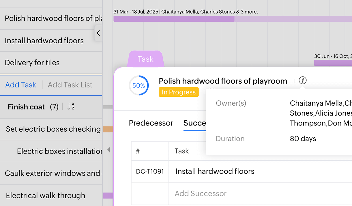 Online best Gantt chart software - Zoho Projects