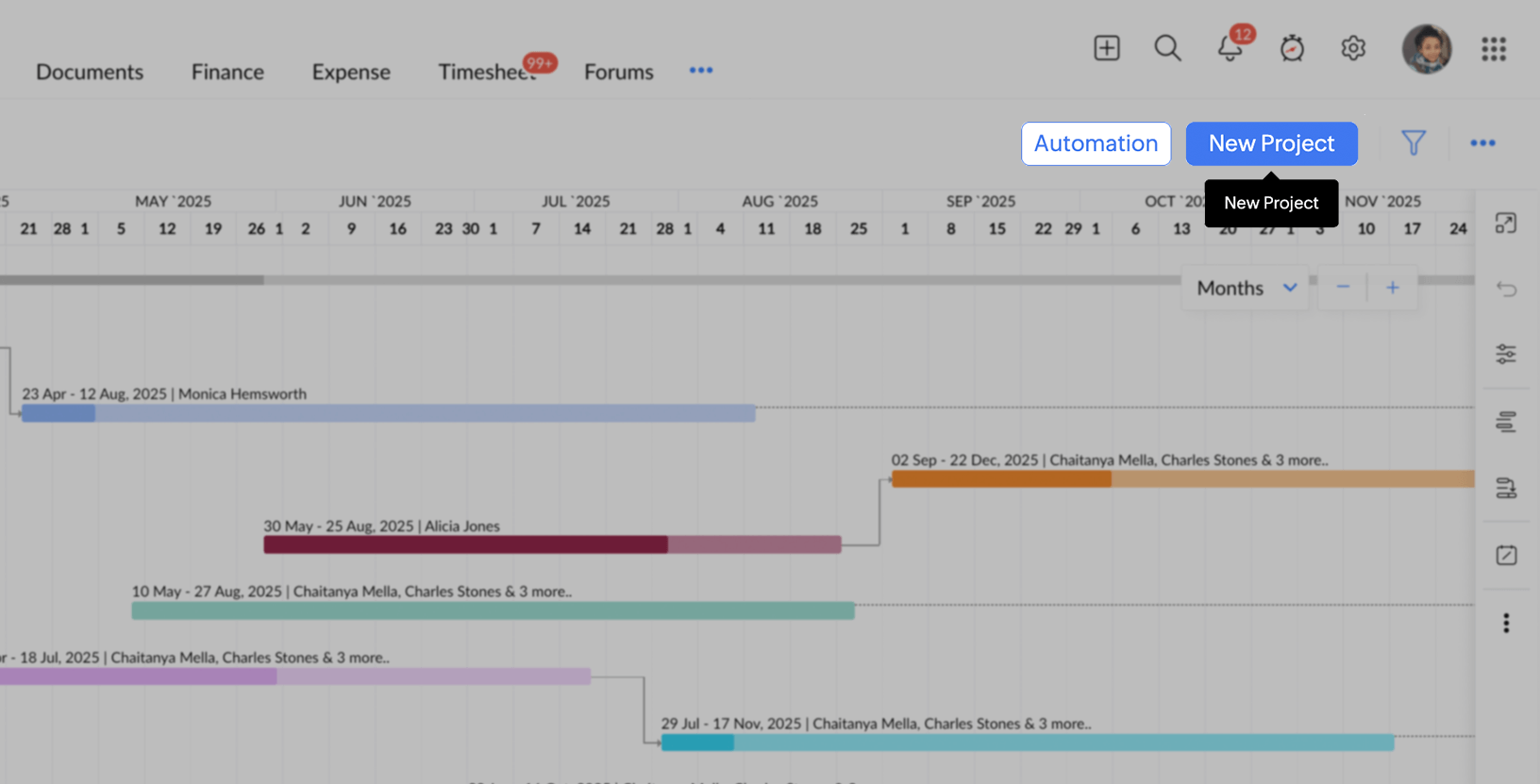 Click on the New Projects on the right.