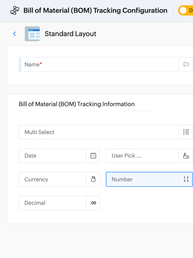 Bill of Material Tracking