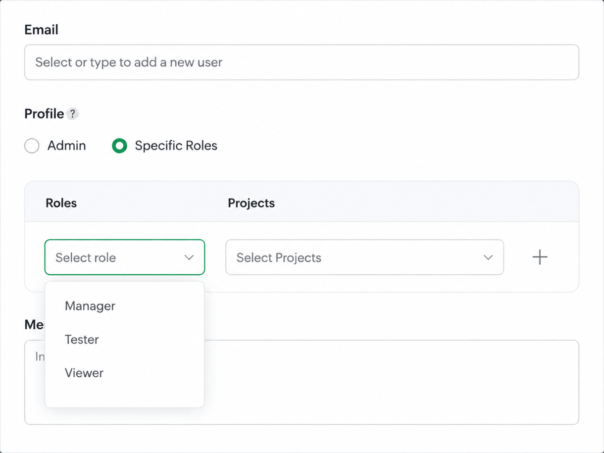 Role-based collaboration and approval workflows for QA teams