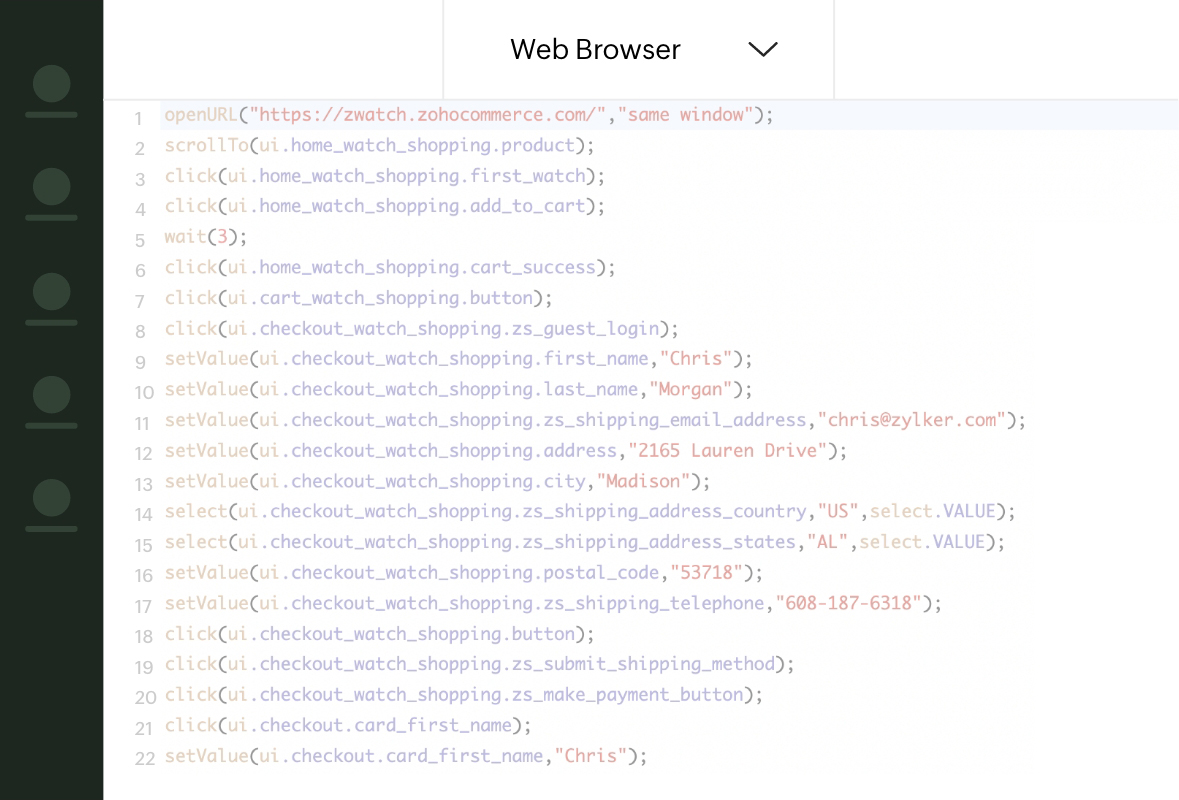 Test case development