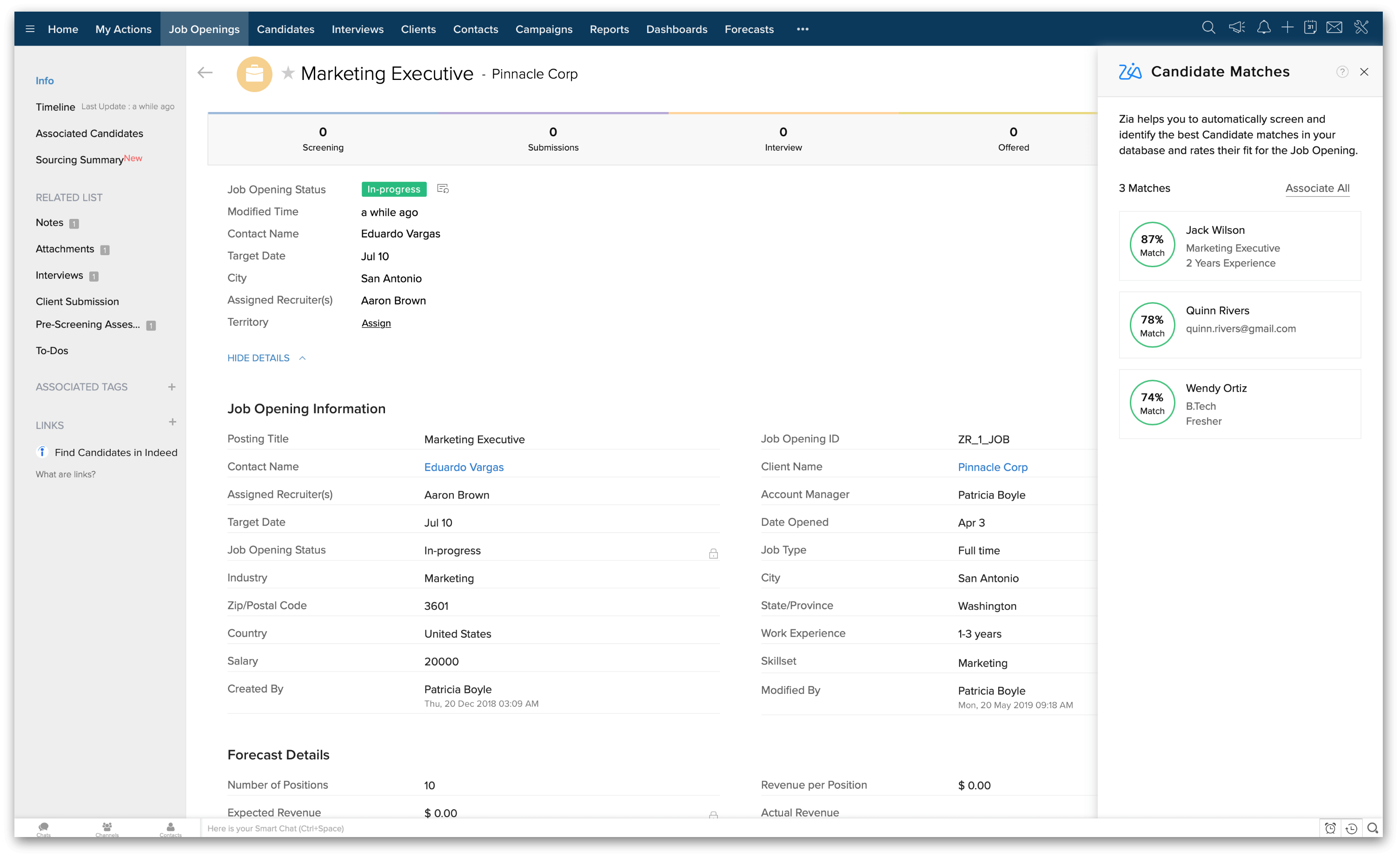 AI recruitment - Zoho Sprints