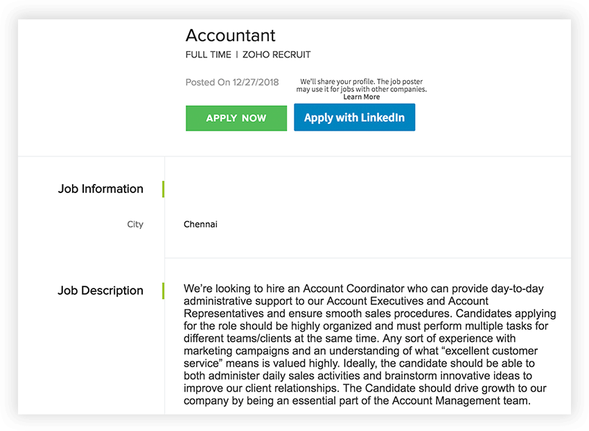 ATS Apply with Linkedin - Zoho Recruit