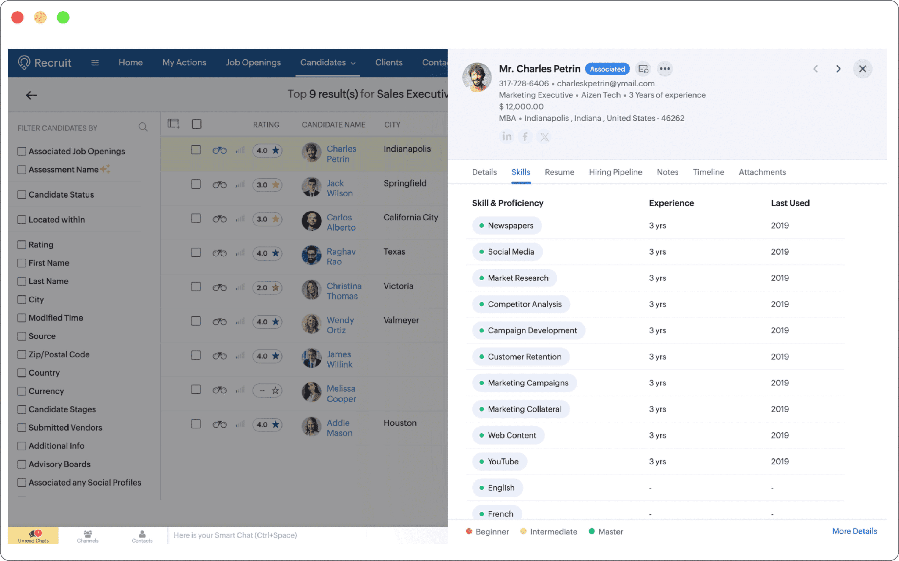 Semantic Search in Applicant Tracking System - Zoho Recruit