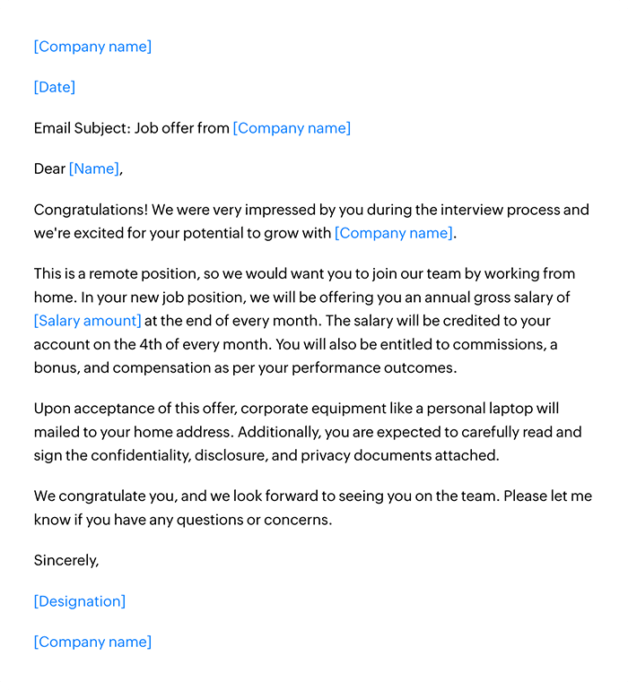 Remote work offer Remote work offer