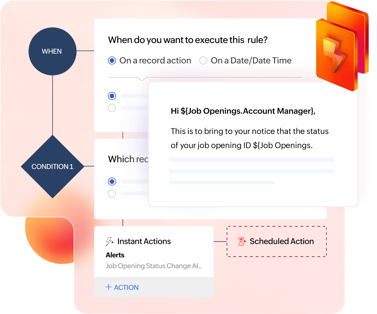 Workflow management dashboard showing automation interface