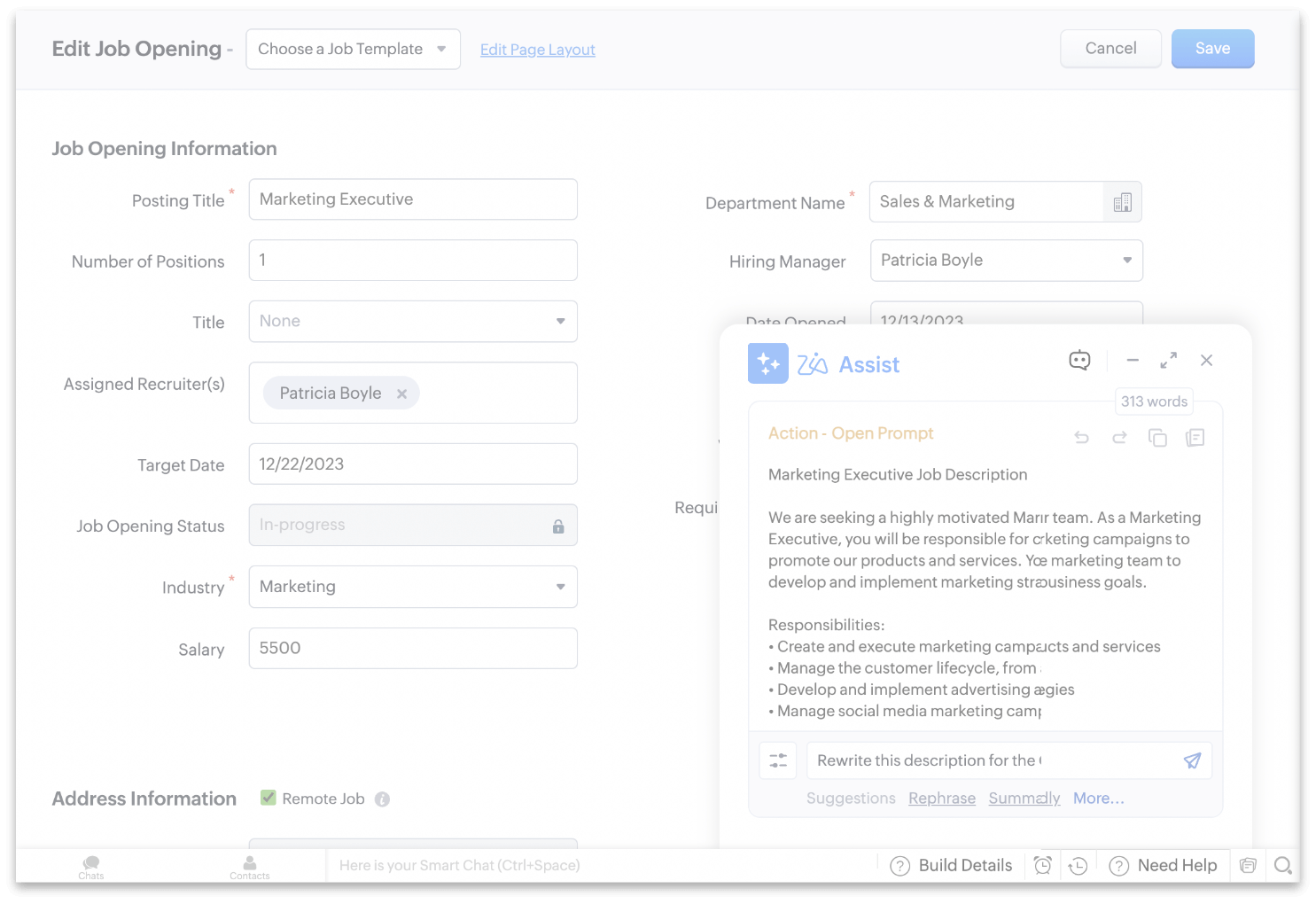 AI in recruitment - Zoho Sprints