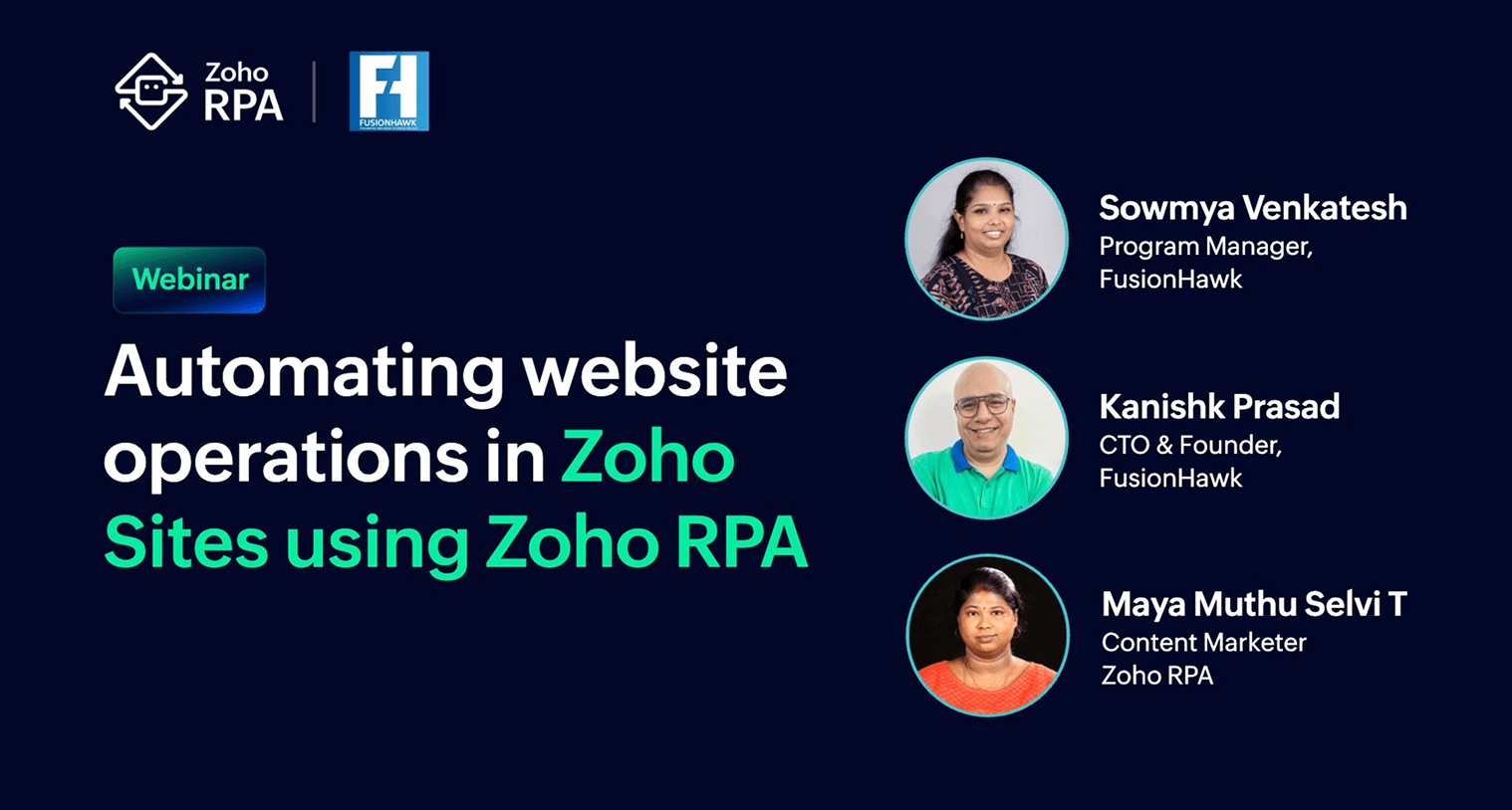 Automating website operations in Zoho Sites using Zoho RPA