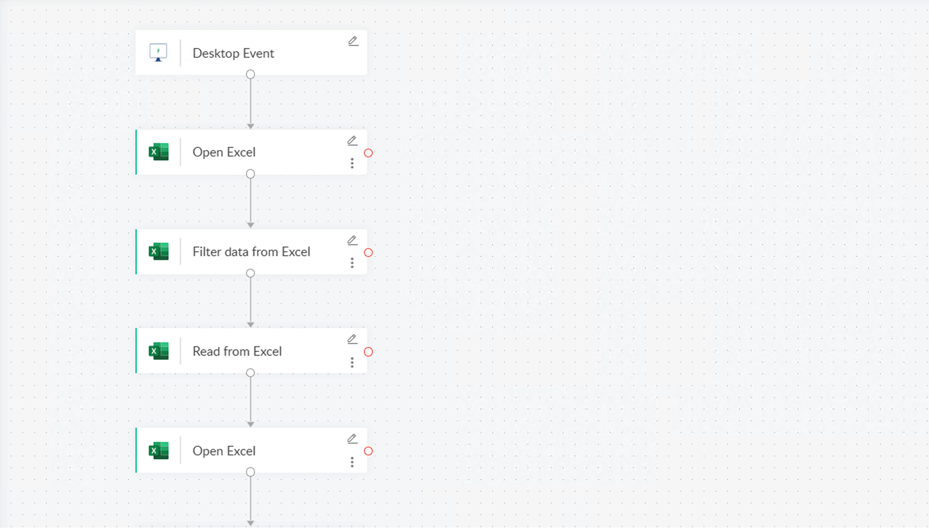 RPA Excel automation window