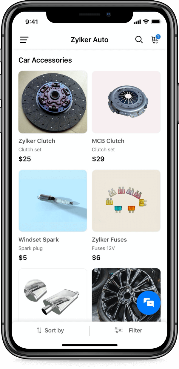  In-app live chat for sales team