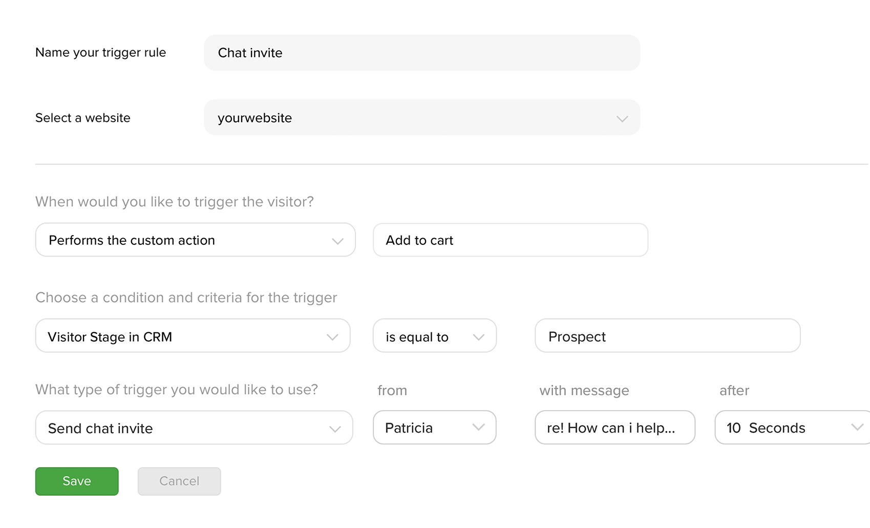 Trigger conversations with CRM data