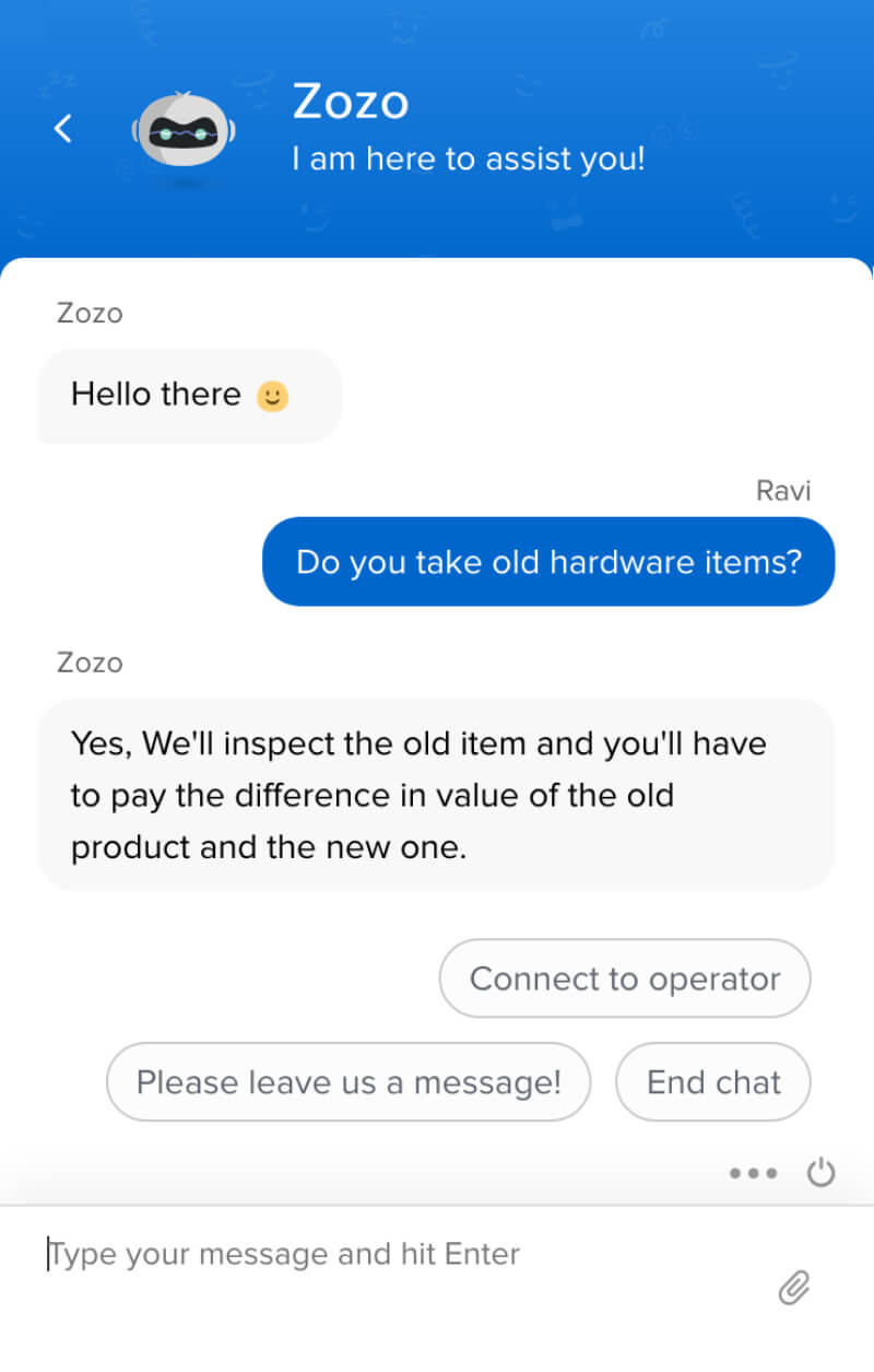 Chatbot responding to an FAQ