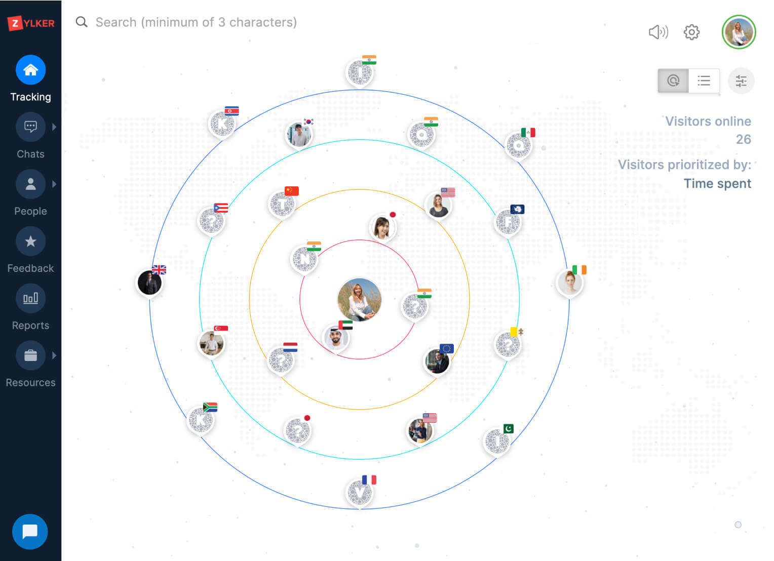 Observe website visitors in real time