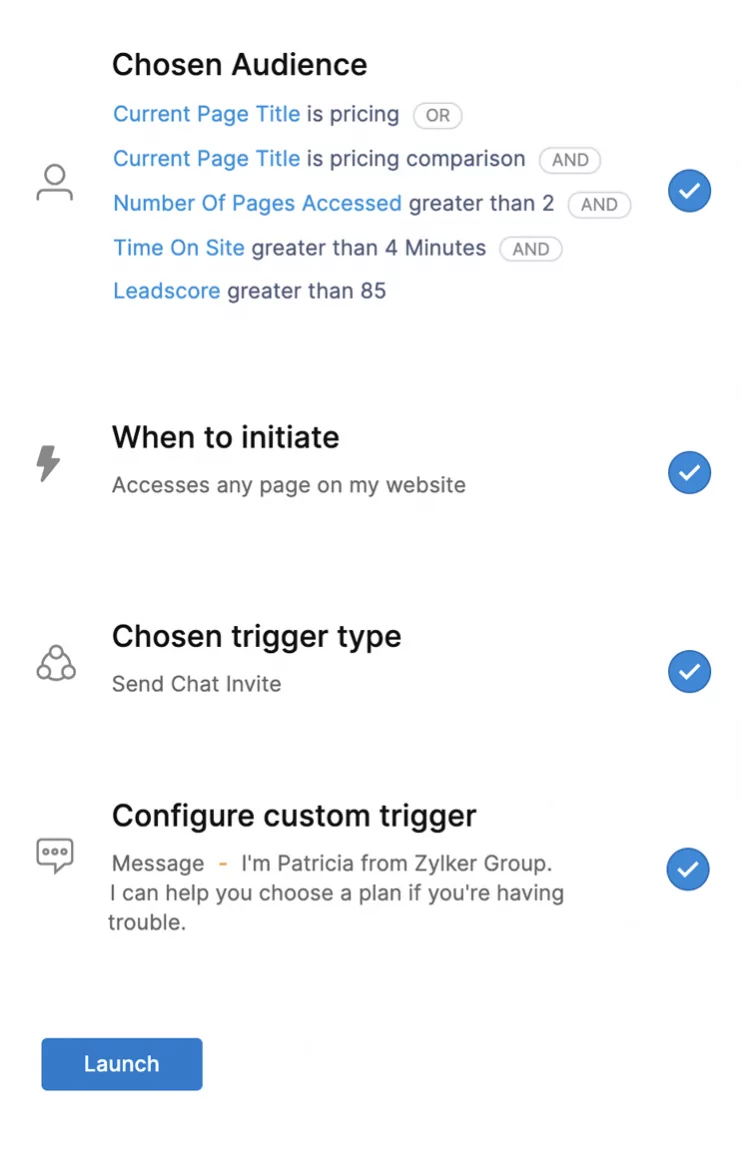 Automated proactive chat to boost sales