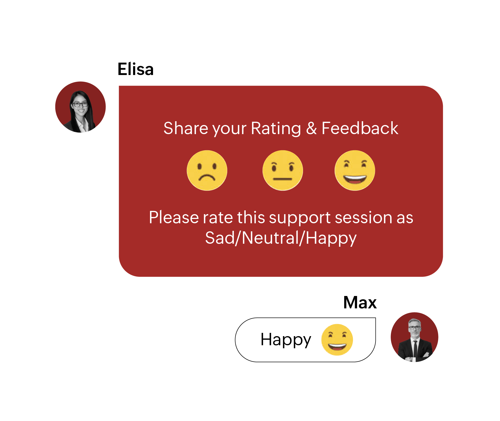 Live chat feedback