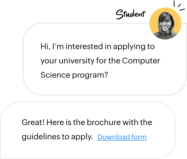 In-chat FAQs for live chat for education