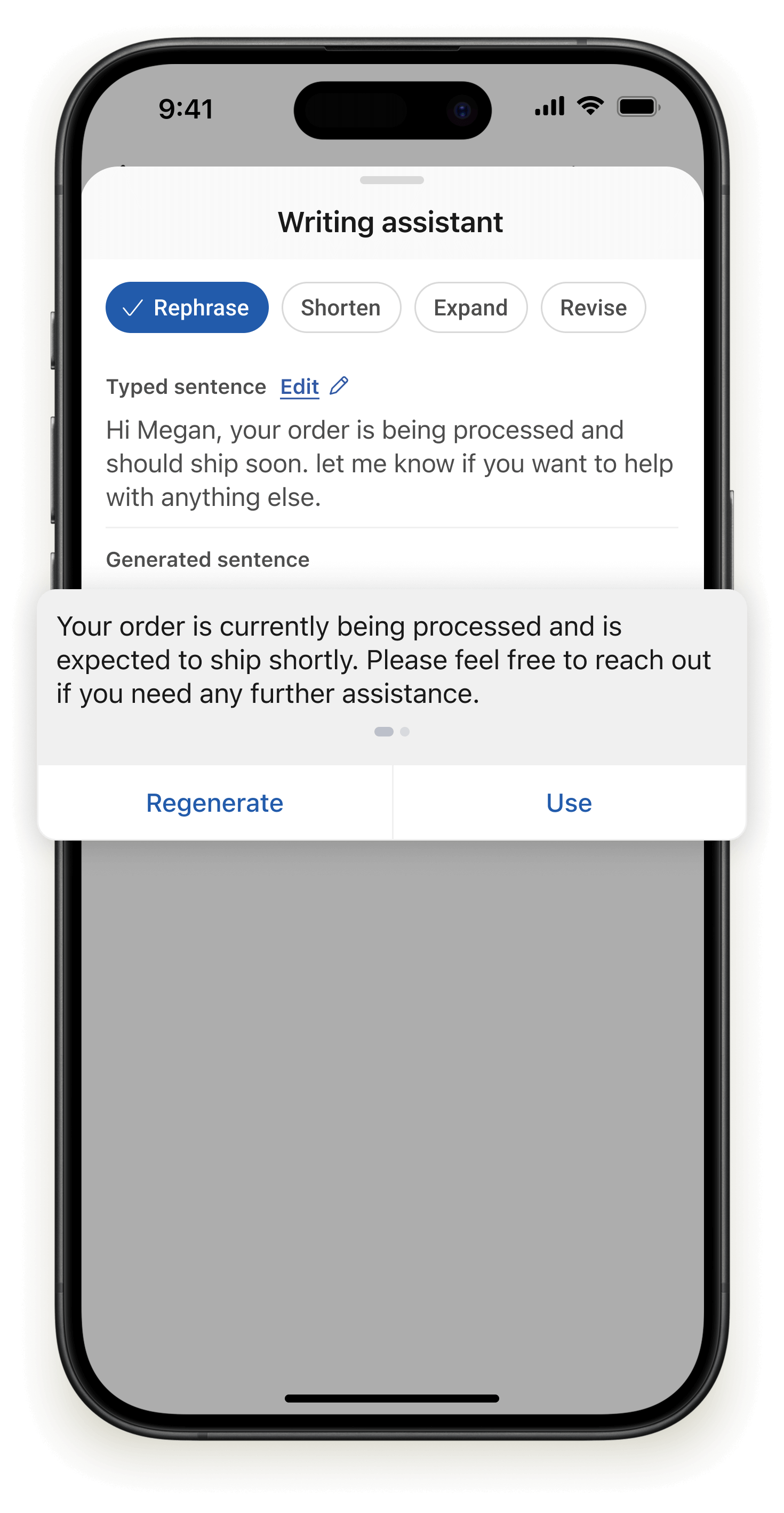 Craft perfect responses on the go with the Writing Assistant