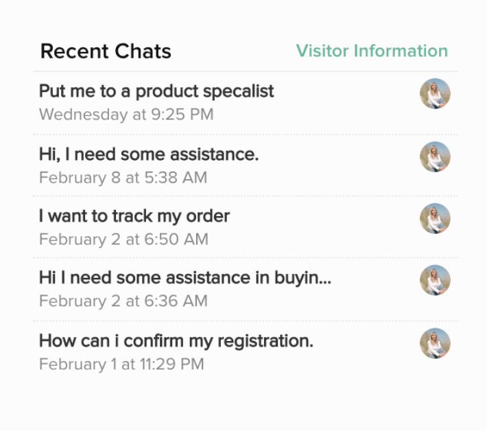 Have returning visitors' chat history at hand