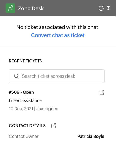Convert chats into tickets with a single click