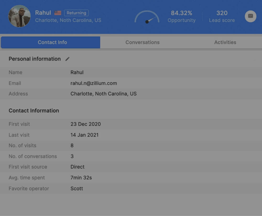 チャットする前に顧客を知る