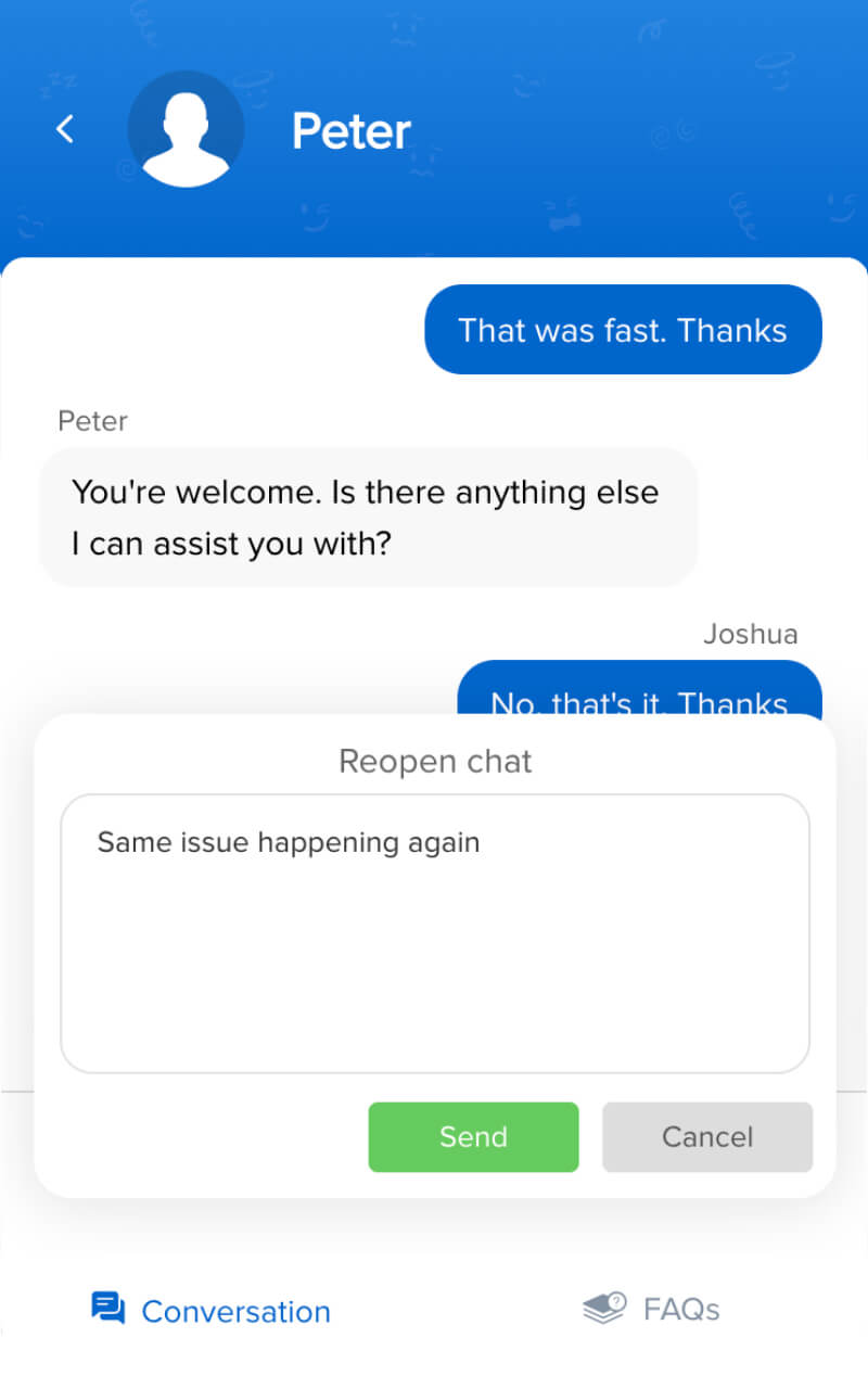 Offri ai clienti l'accesso a chat precedenti