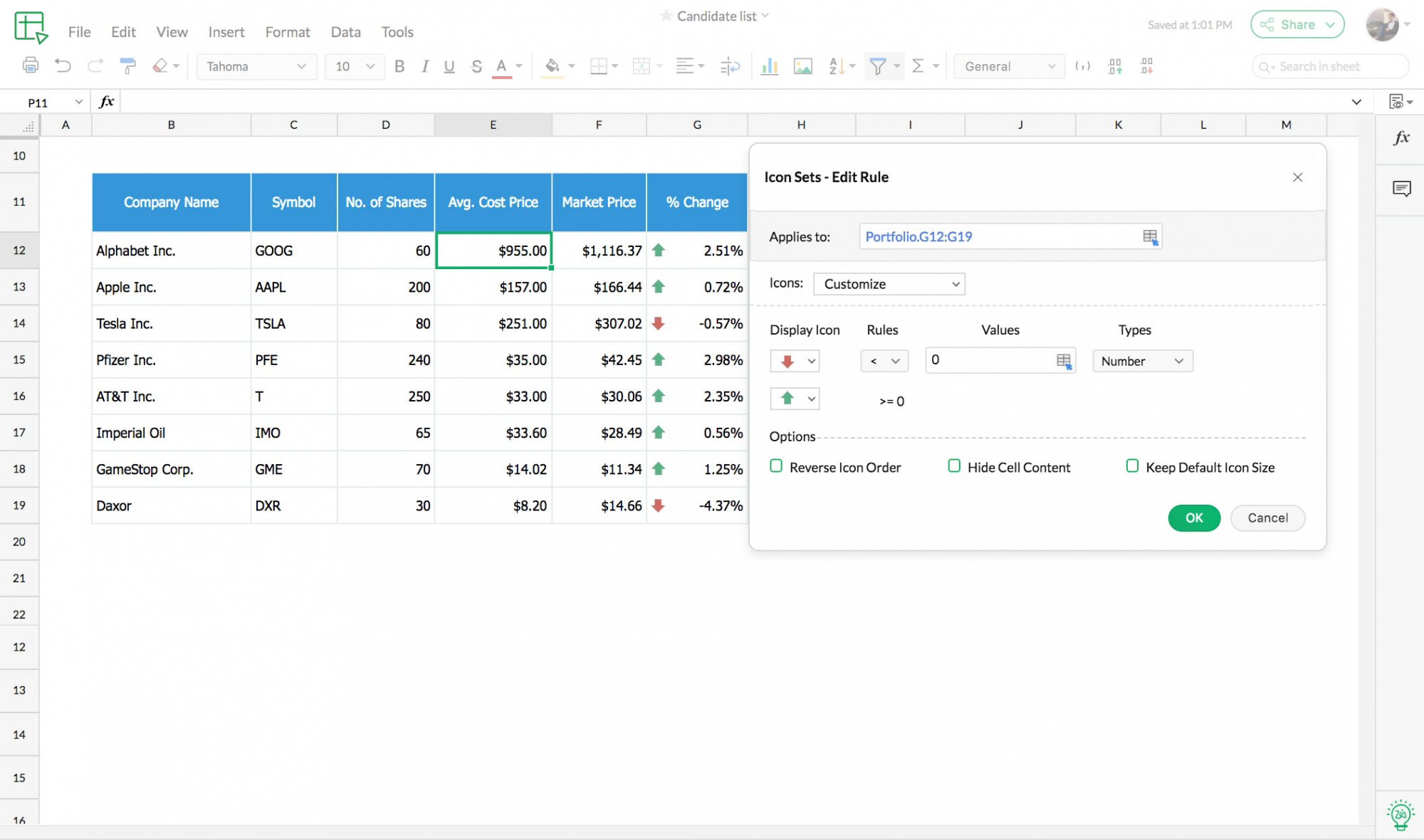 conditional formatting