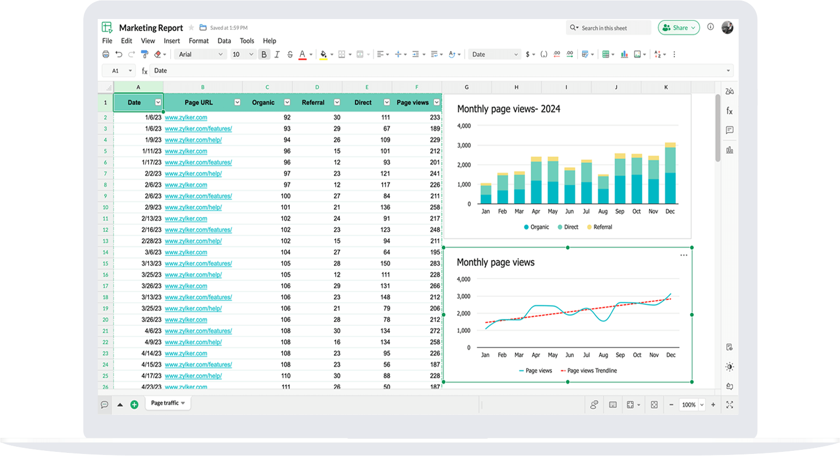 Uses of a spreadsheet