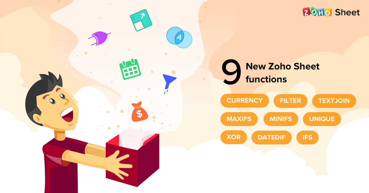 Zoho Sheet's nine powerful new functions