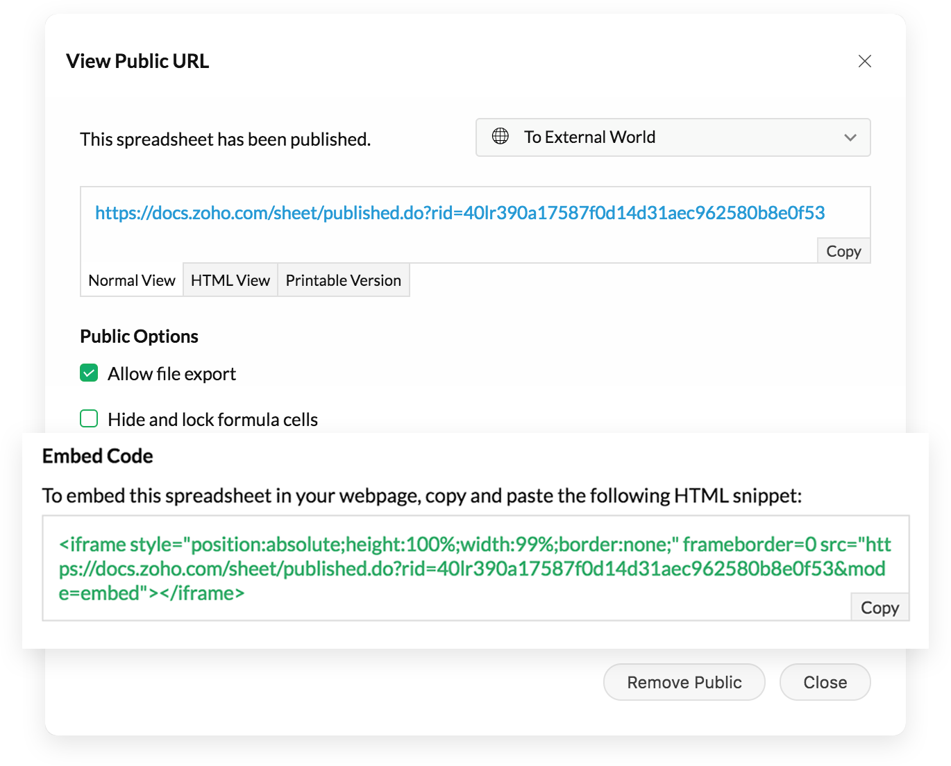 Sematkan spreadsheet di situs Anda