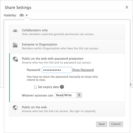 Share-on-Public-Password-Protection password-protection
