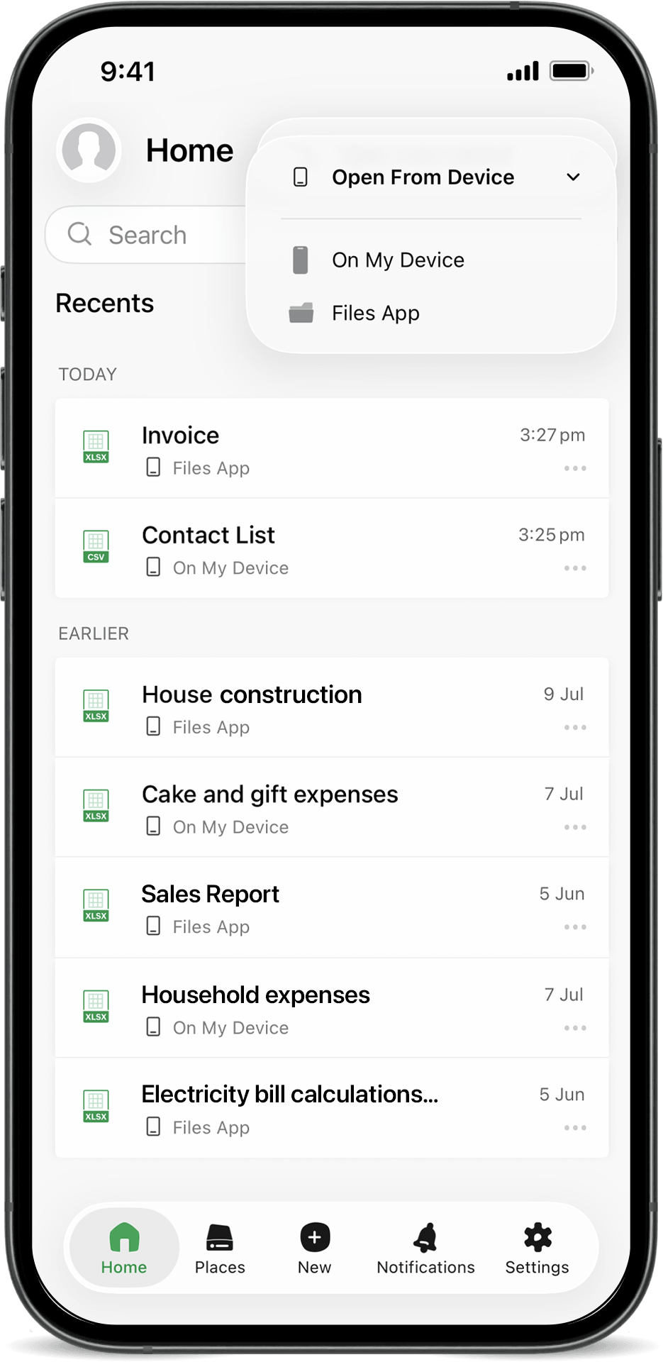 Use your spreadsheets without internet on iPhone