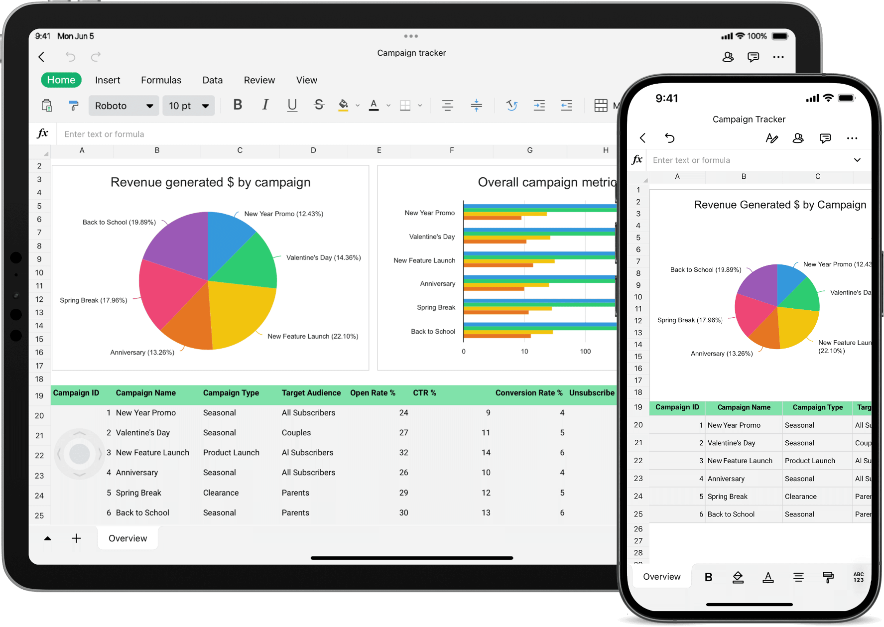 zoho sheet for work mobile