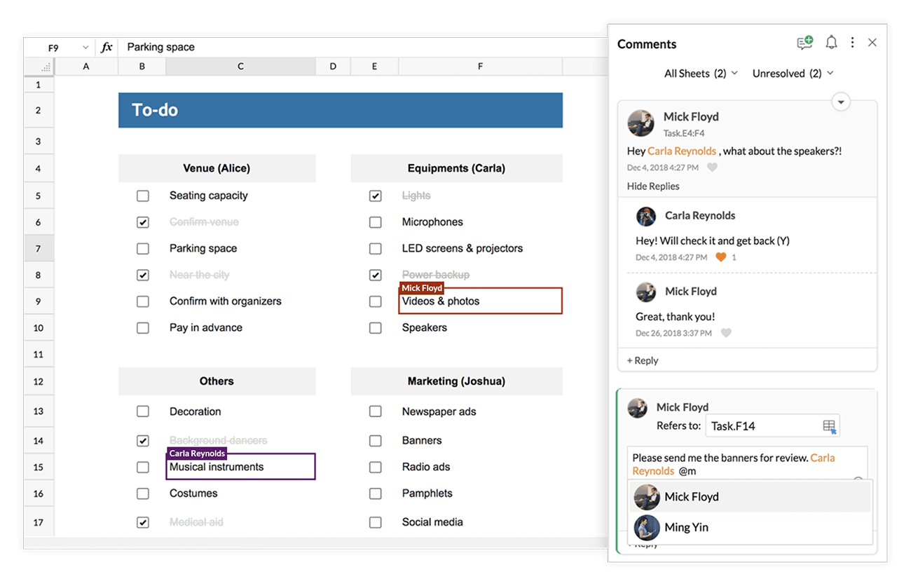 zoho sheet for work sync