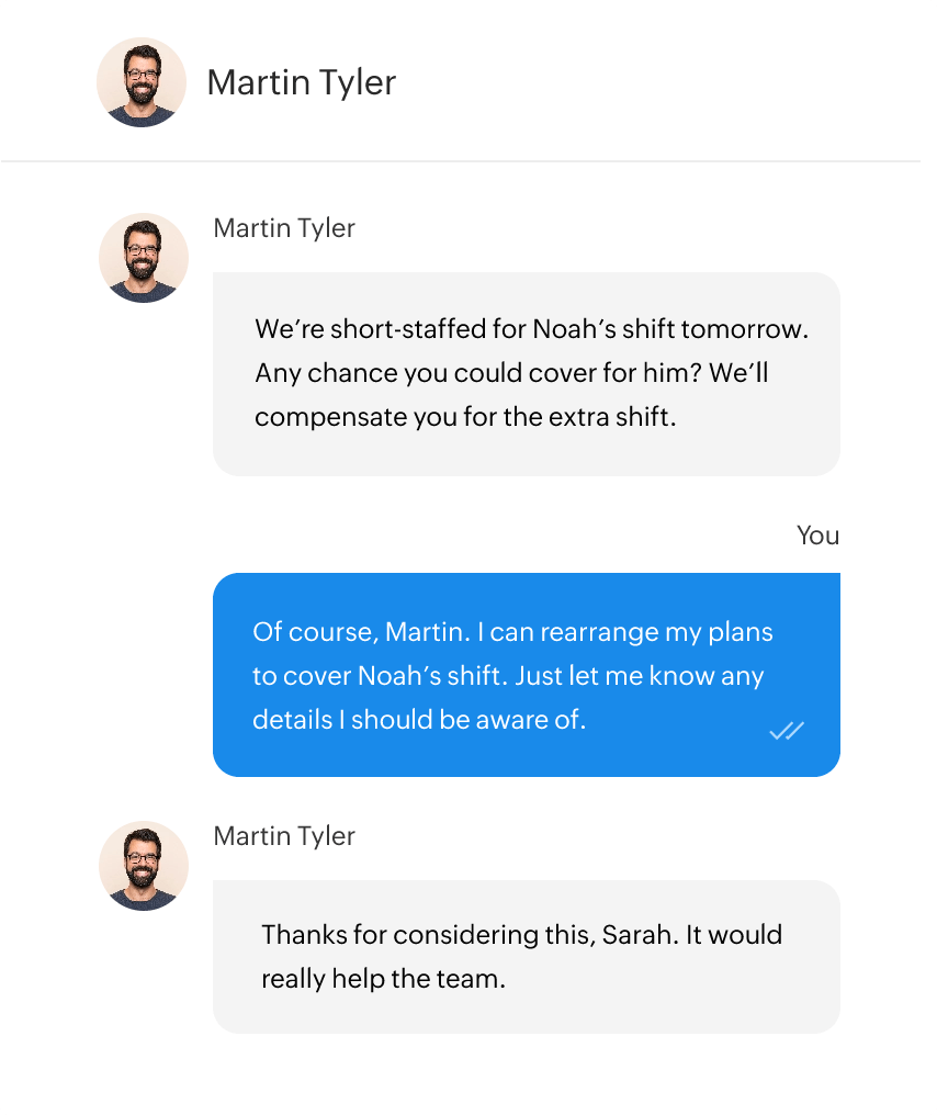 Employee engagement through messaging