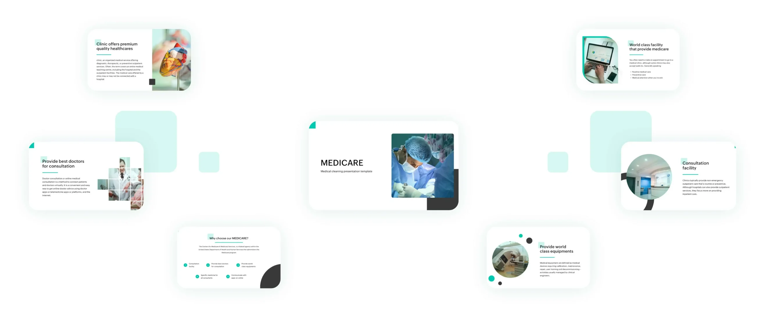 Slides of a healthcare presentation