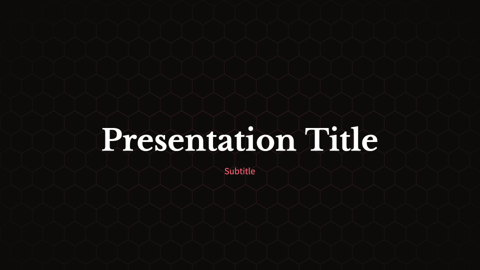Honeycomb presentation theme