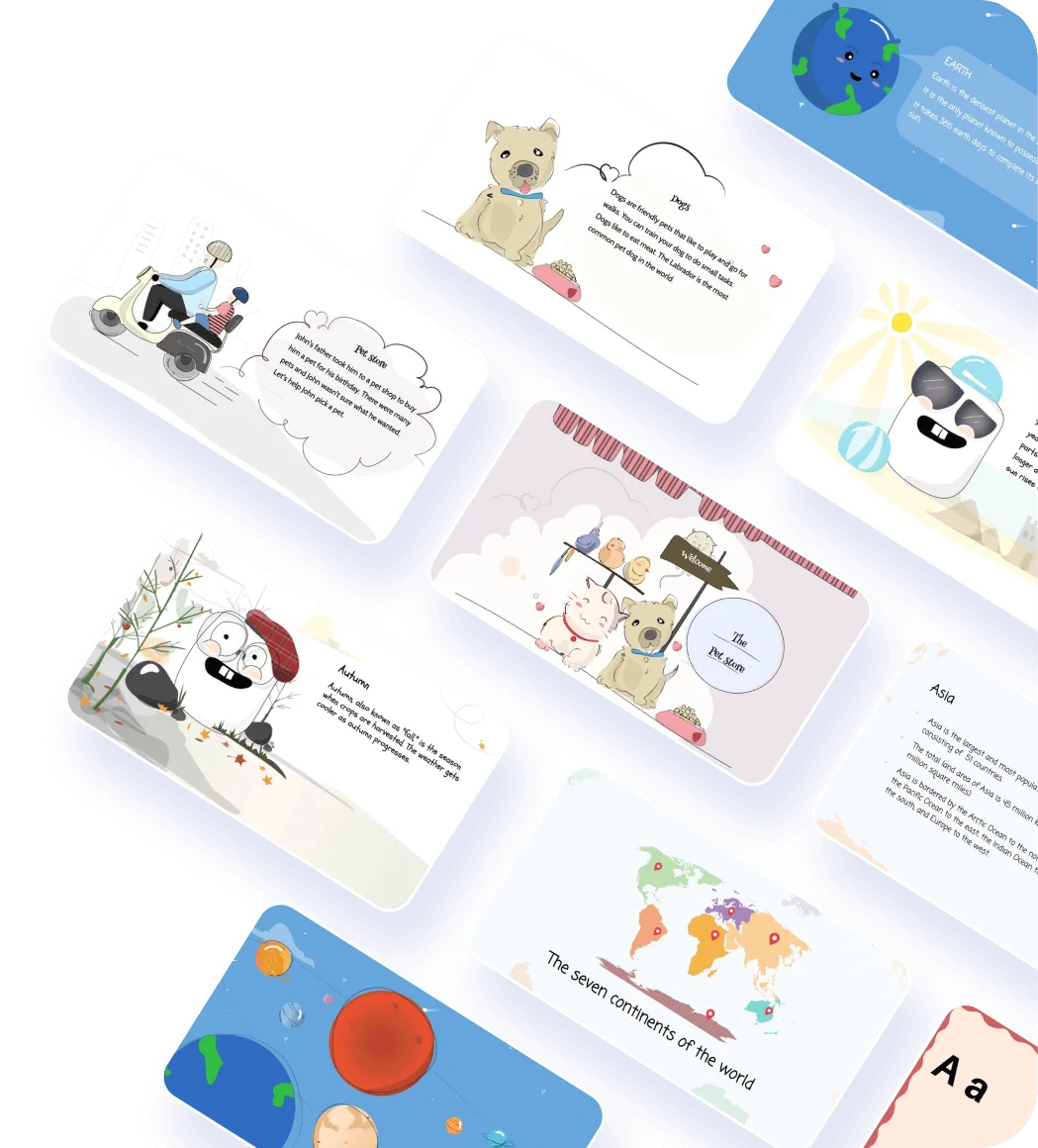 Overview of kids presentation templates available in Zoho Show