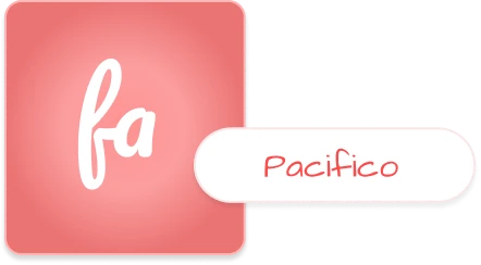 Font icon in a shade of red with Pacifico font displayed