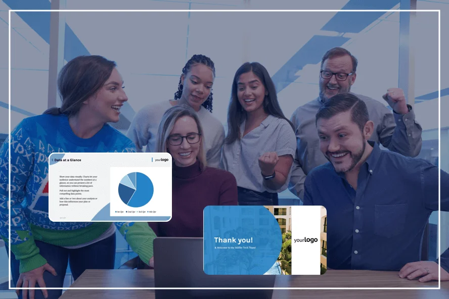 A group of team mates involved in an onboarding process