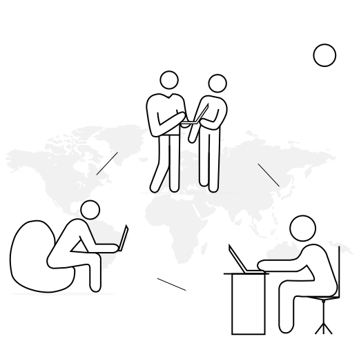 A team collaborating from across the world.